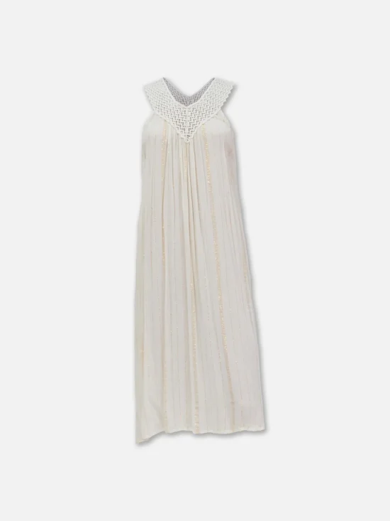 VESTIDO DE LUREX CON ENCAJE