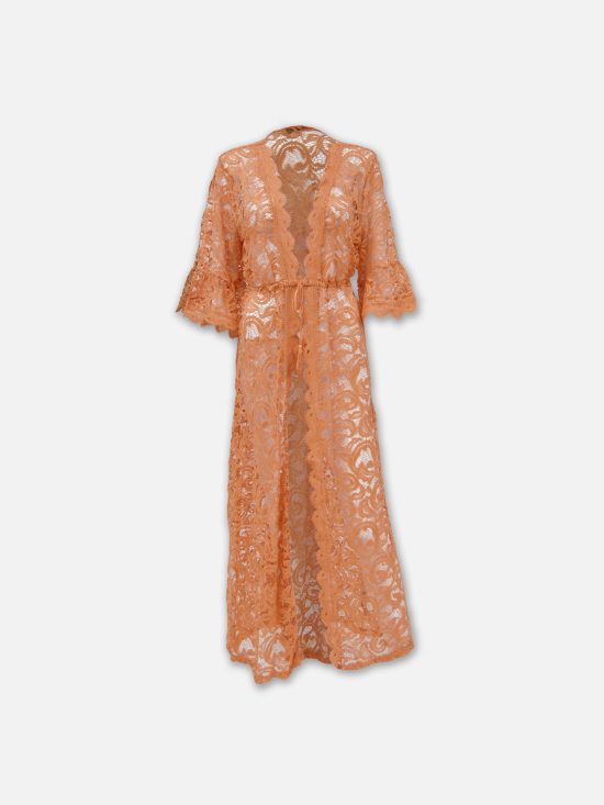 KIMONO LARGO DE ENCAJE