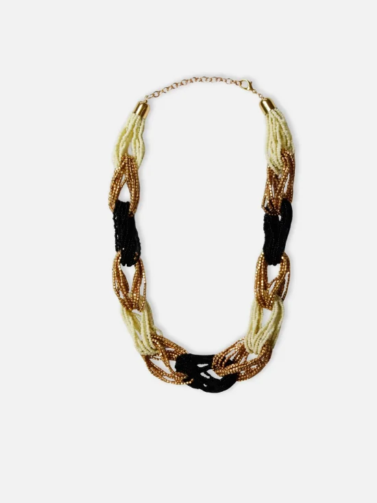 COLLAR CON NUDO HILOS Y CUENTAS