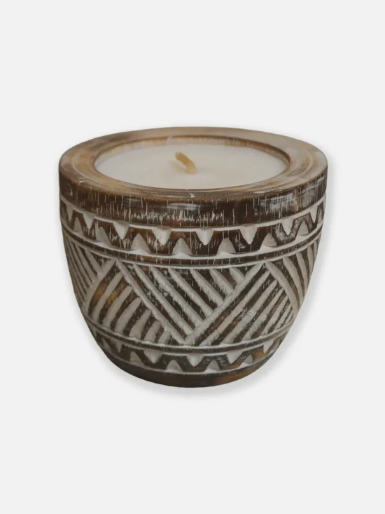 PORTAVELA TRIVALES DE MADERA 11.5 CMS CAFE