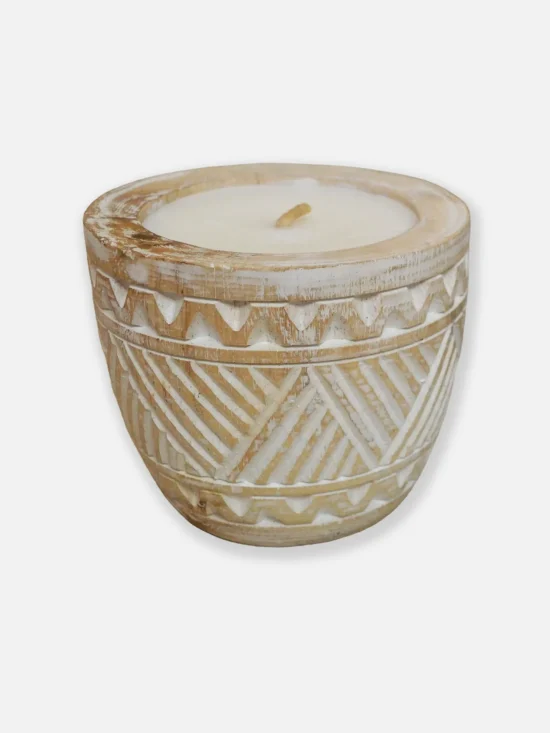 PORTAVELA TRIVALES DE MADERA 11.5 CMS BLANCA